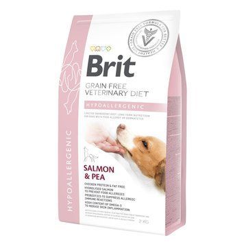 Сухой корм Brit GF VetDiet Dog Hypoallergenic для собак, при пищевой аллергии, с лососем, горохом и гречкой, 2 кг 170939/8042 фото