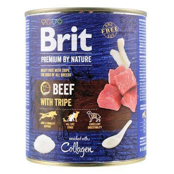 Вологий корм Brit Premium by Nature для собак, яловичина з тельбухами, 800 г 100413/8607 фото