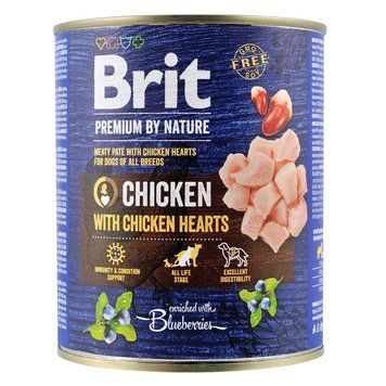 Вологий корм Brit Premium by Nature для собак, курка з курячим серцем, 800 г 100407/8546 фото