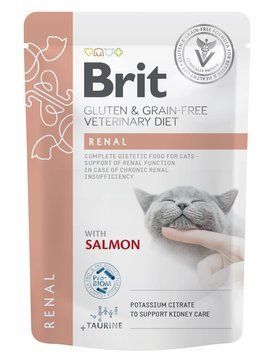 Корм влажный Brit GF VD Renal для кошек с лососем 85 г 101113_1 фото
