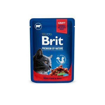 Вологий корм Brit Premium Cat Pouch для котів, з тушкованою яловичиною та горошком, 100 г 100270 /505982 фото