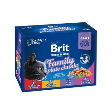 Набір вологих кормів Brit Premium Cat Pouch &laquo;Сімейна тарілка&raquo; для котів, асорті із 4 смаків, 12 шт х 100 г 100278 /506255 фото