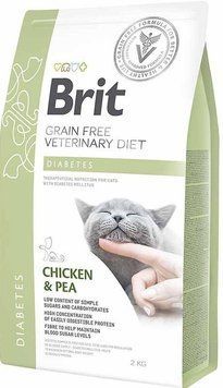 Сухой корм Brit GF VetDiets Cat Diabetes для кошек, при сахарном диабете, с курицей и горохом, 2 кг 170969/528523 фото